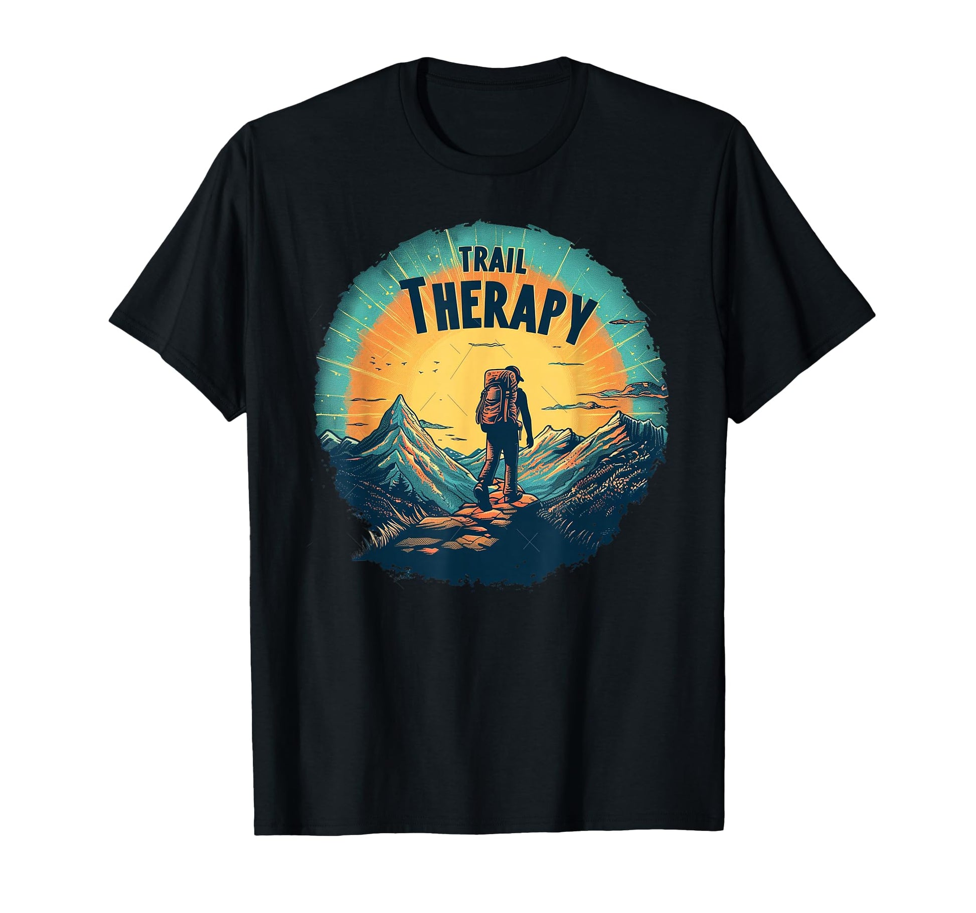 Trail Therapy Funny Hiking Mountain T-Shirt - Fun Novelty Design Men Women - T-Shirt, Sweatshirt, Hoodie