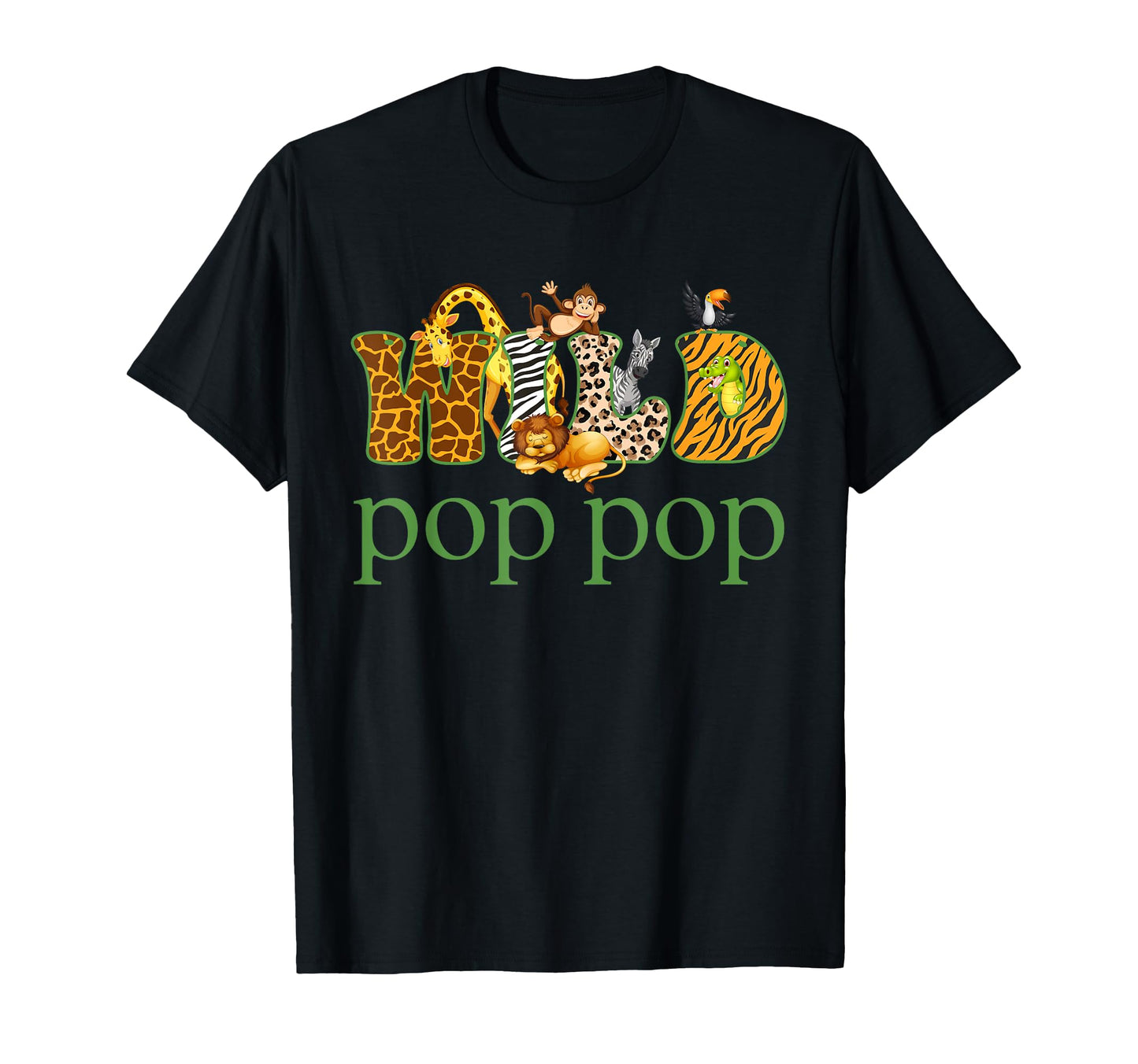 Pop Pop Wild One Zoo Birthday Safari T-Shirt - Custom Art Print for Adults - T-Shirt, Sweatshirt, Hoodie