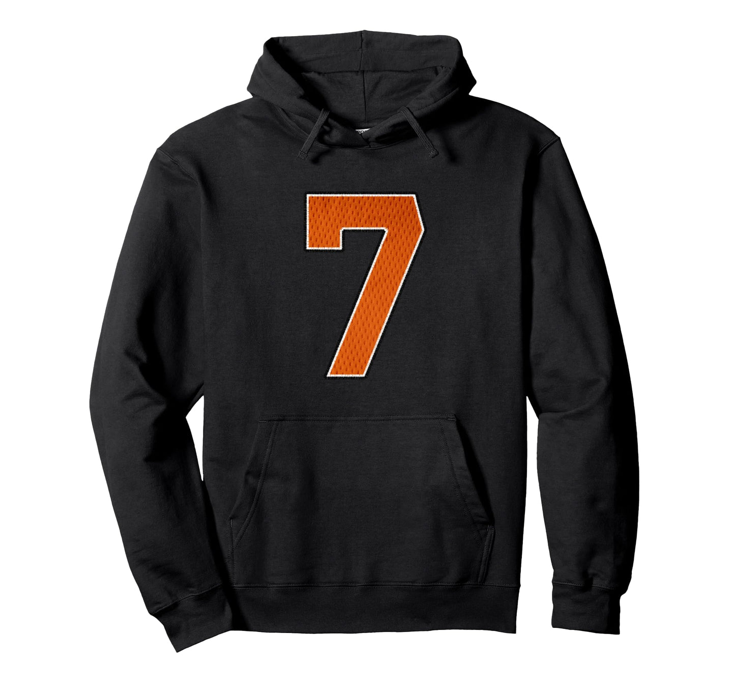 Orange Number 7 Athlete Sports Jersey Hoodie - Custom Art Print for Adults - T-Shirt, Sweatshirt, Hoodie