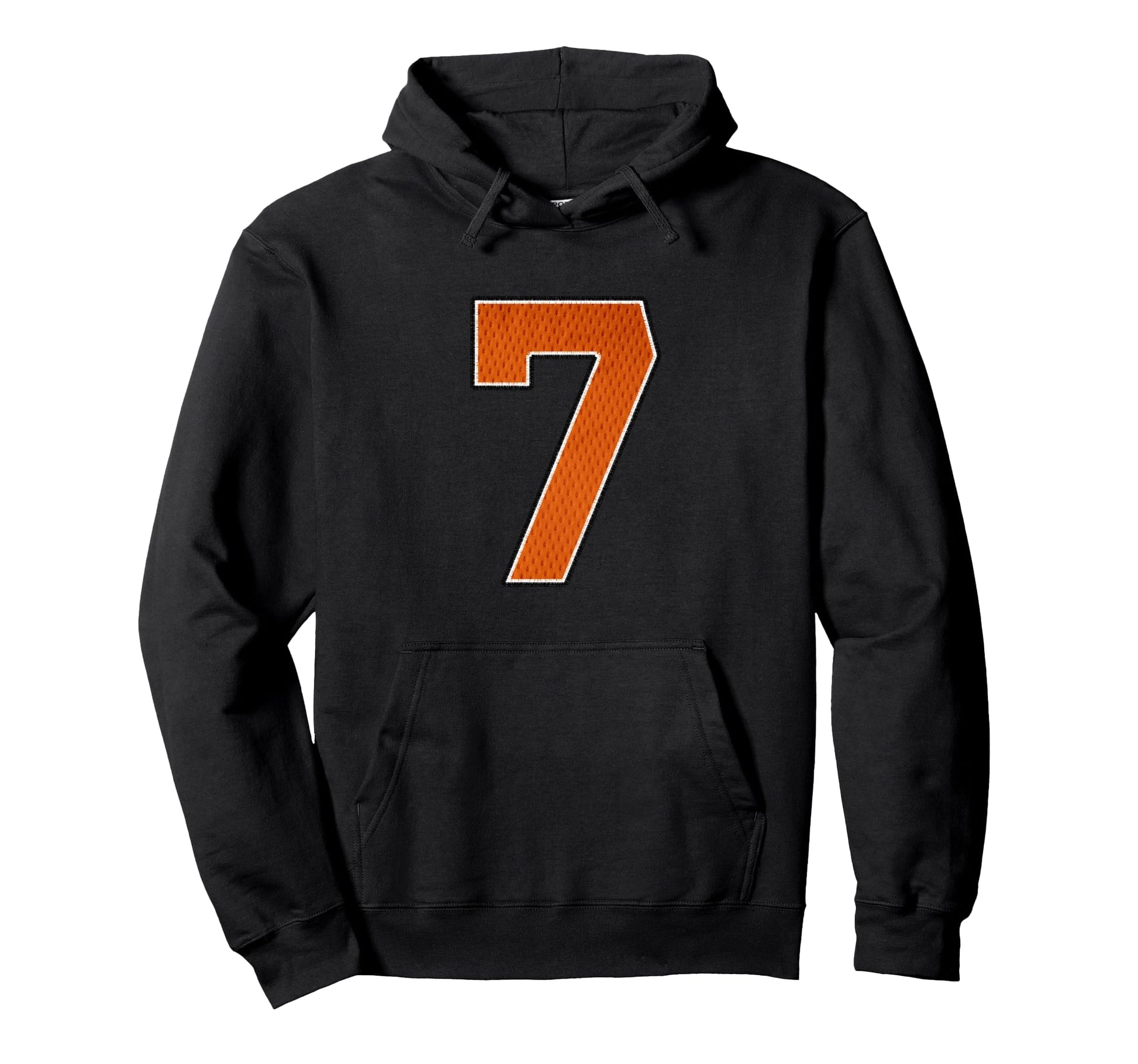 Orange Number 7 Athlete Sports Jersey Hoodie - Custom Art Print for Adults - T-Shirt, Sweatshirt, Hoodie