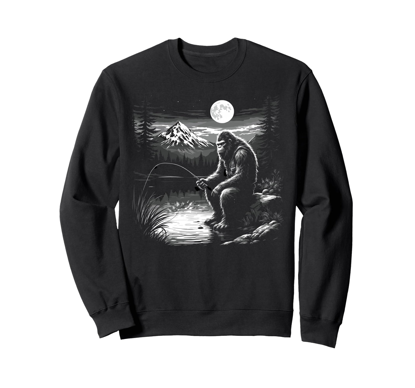 Bassquatch Sasquatch Fisher Bass Sweatshirt - Custom Art Print Men Women - T-Shirt, Sweatshirt, Hoodie