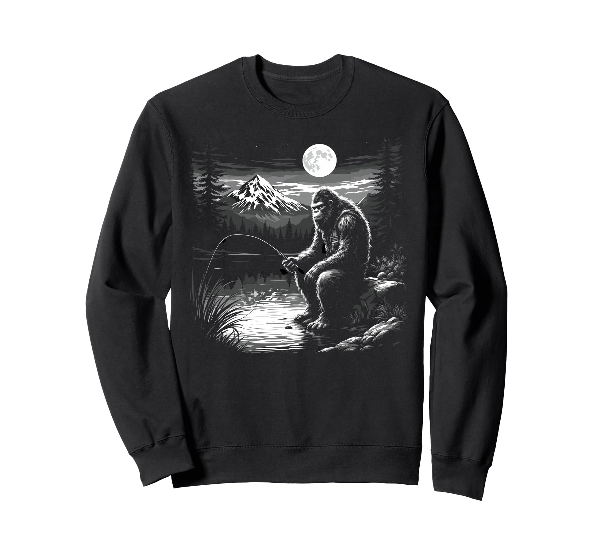 Bassquatch Sasquatch Fisher Bass Sweatshirt - Custom Art Print Men Women - T-Shirt, Sweatshirt, Hoodie