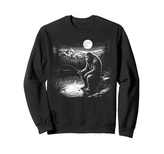 Bassquatch Sasquatch Fisher Bass Sweatshirt - Custom Art Print Men Women - T-Shirt, Sweatshirt, Hoodie