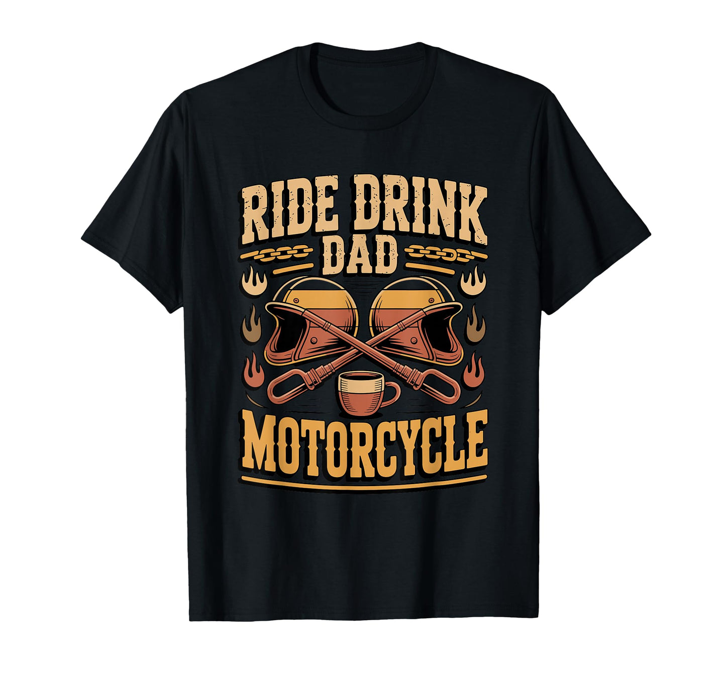 Ride Drink Repeat Motorcycle Dad T-Shirt - Trendy Graphic for Adults - T-Shirt, Sweatshirt, Hoodie