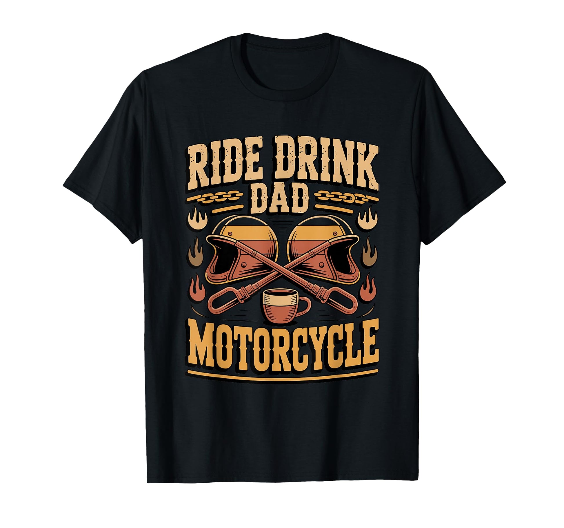Ride Drink Repeat Motorcycle Dad T-Shirt - Trendy Graphic for Adults - T-Shirt, Sweatshirt, Hoodie
