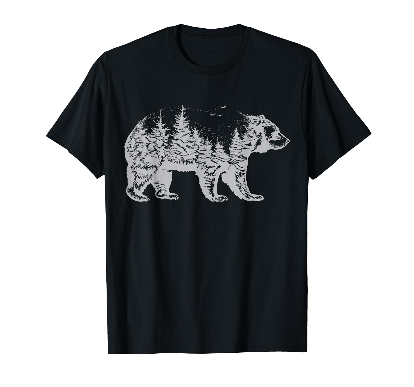 Bear Silhouette Forest Nature T-Shirt - Casual Everyday Wear Men Women - T-Shirt, Sweatshirt, Hoodie