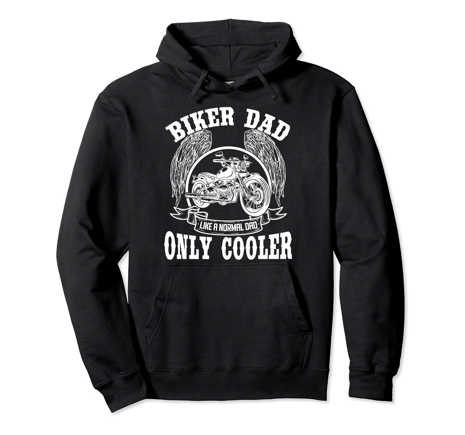 Biker Dad Motorcycle Bike Chopper Hoodie - Custom Art Print Men Women - T-Shirt, Sweatshirt, Hoodie