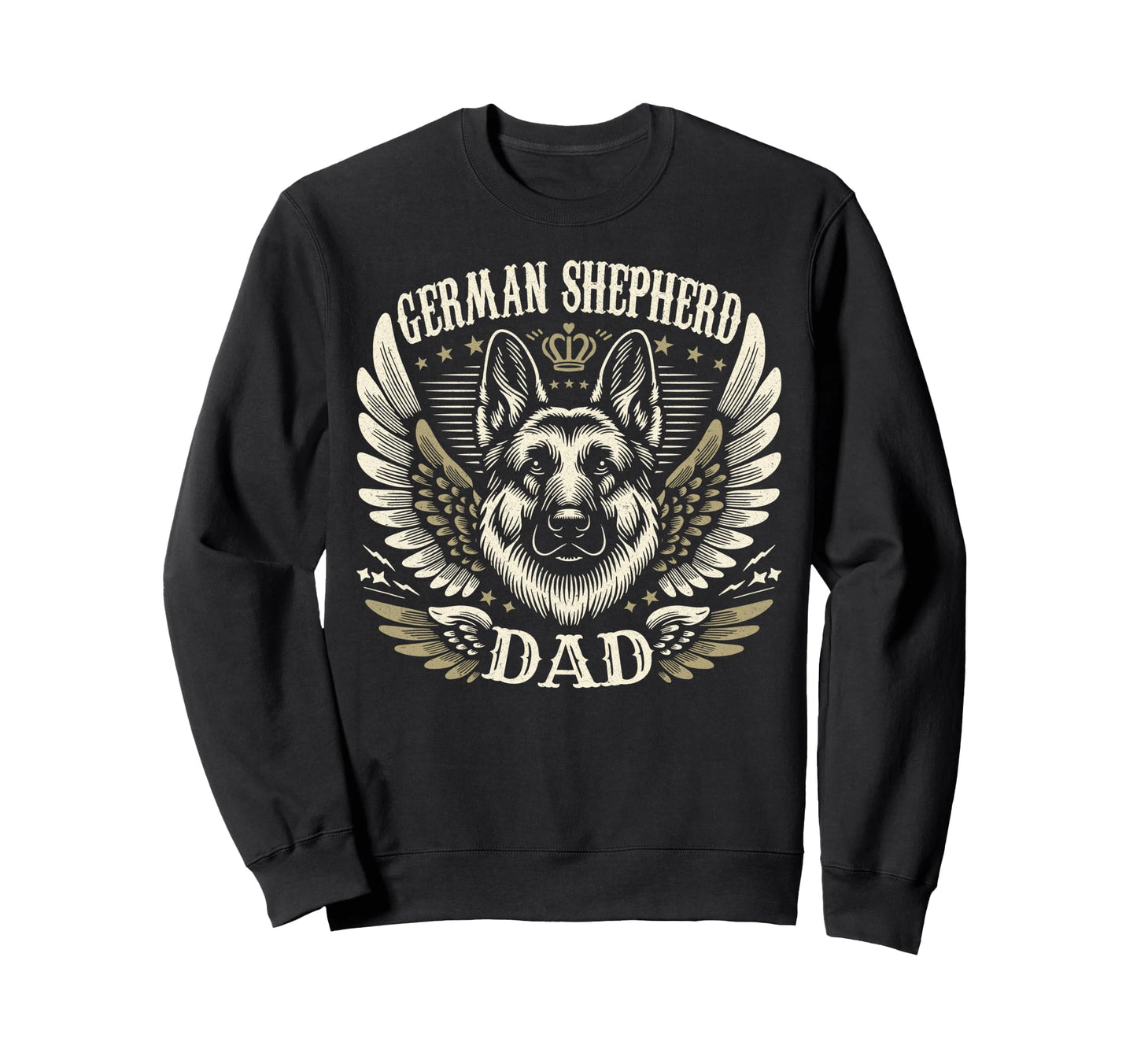 German Shepherd Dad Biker Wings Sweatshirt - Aesthetic Graphic Unisex - T-Shirt, Sweatshirt, Hoodie