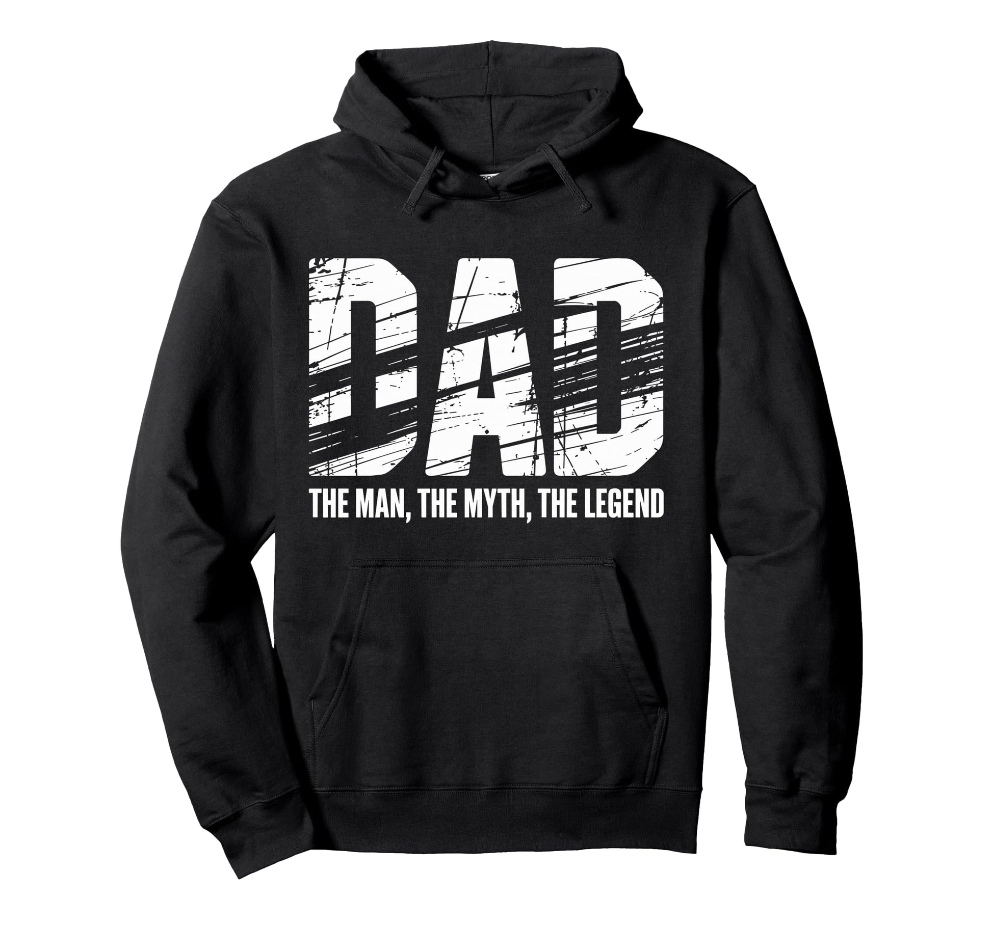 Dad Myth Legend Distressed Hoodie - Minimalist Print Men Women - T-Shirt, Sweatshirt, Hoodie