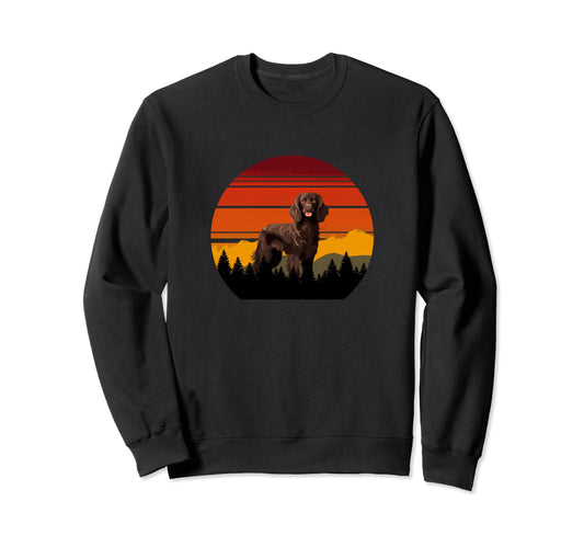Boykin Dog Sunset Distressed Hiking Sweatshirt - Trendy Graphic for Adults - T-Shirt, Sweatshirt, Hoodie