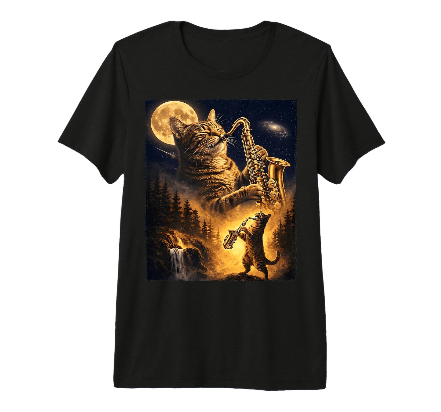 Cat Playing Saxophone Music Saxophonist T-Shirt - Trendy Graphic Men Women - T-Shirt, Sweatshirt, Hoodie