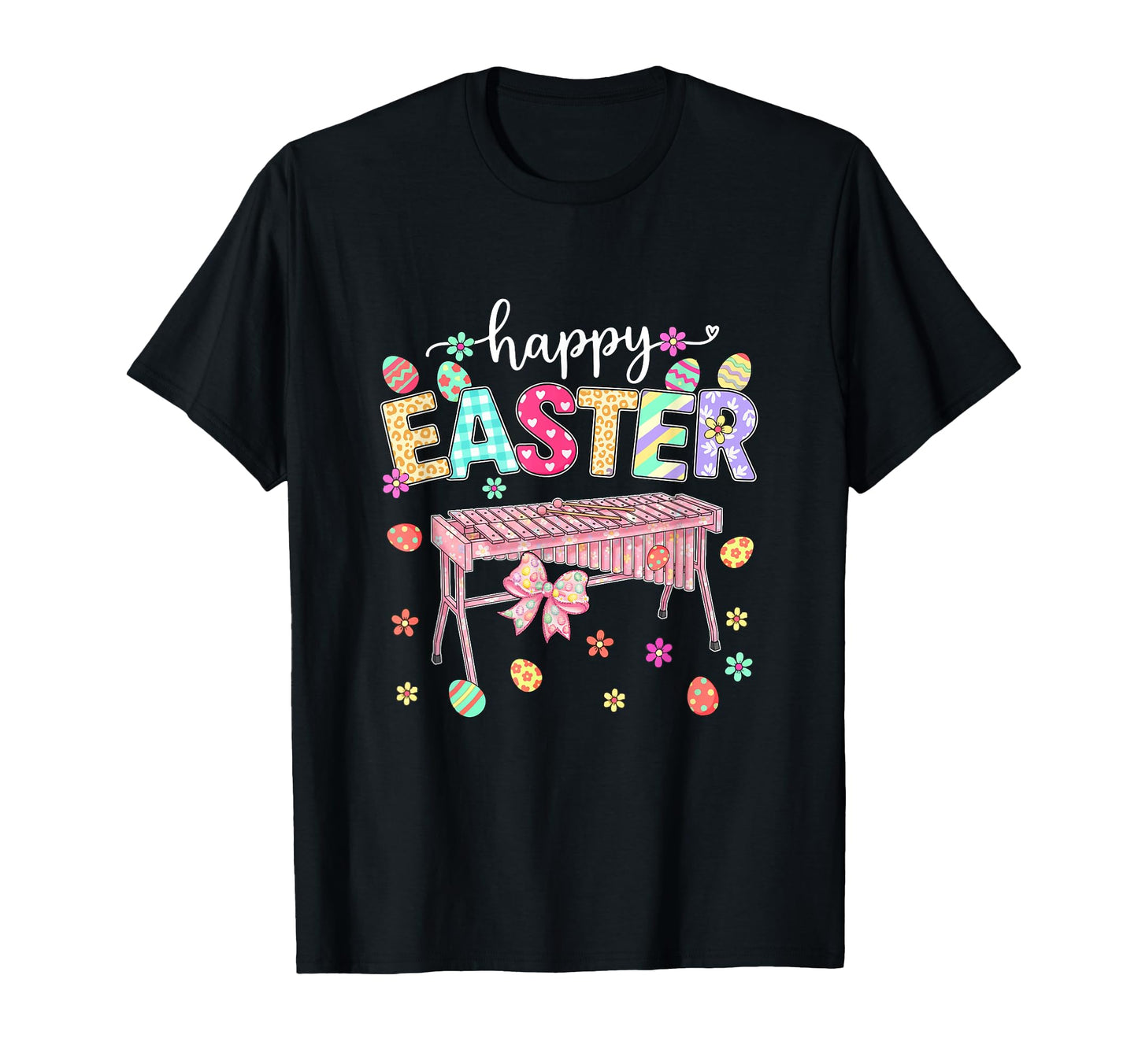 Happy Easter Xylophone Player Bow Tie T-Shirt - Minimalist Print Men Women - T-Shirt, Sweatshirt, Hoodie