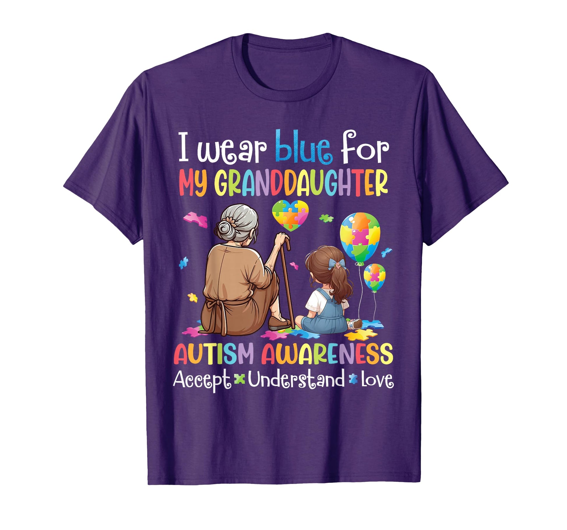 I Wear Blue My Granddaughter Autism T-Shirt - Minimalist Print Unisex - T-Shirt, Sweatshirt, Hoodie