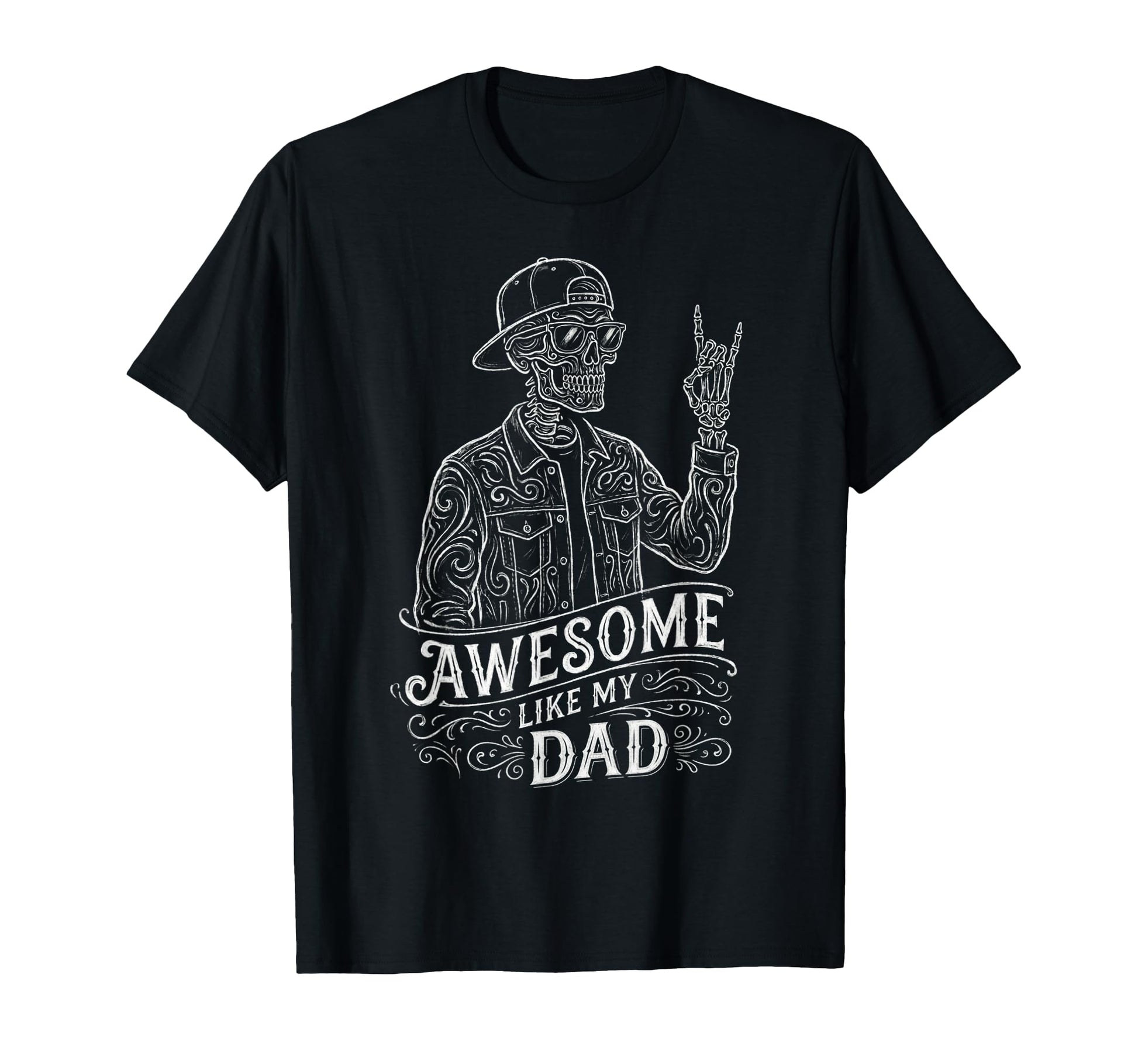 Awesome Like My Dad Skeleton Funny T-Shirt - Trendy Graphic for Adults - T-Shirt, Sweatshirt, Hoodie