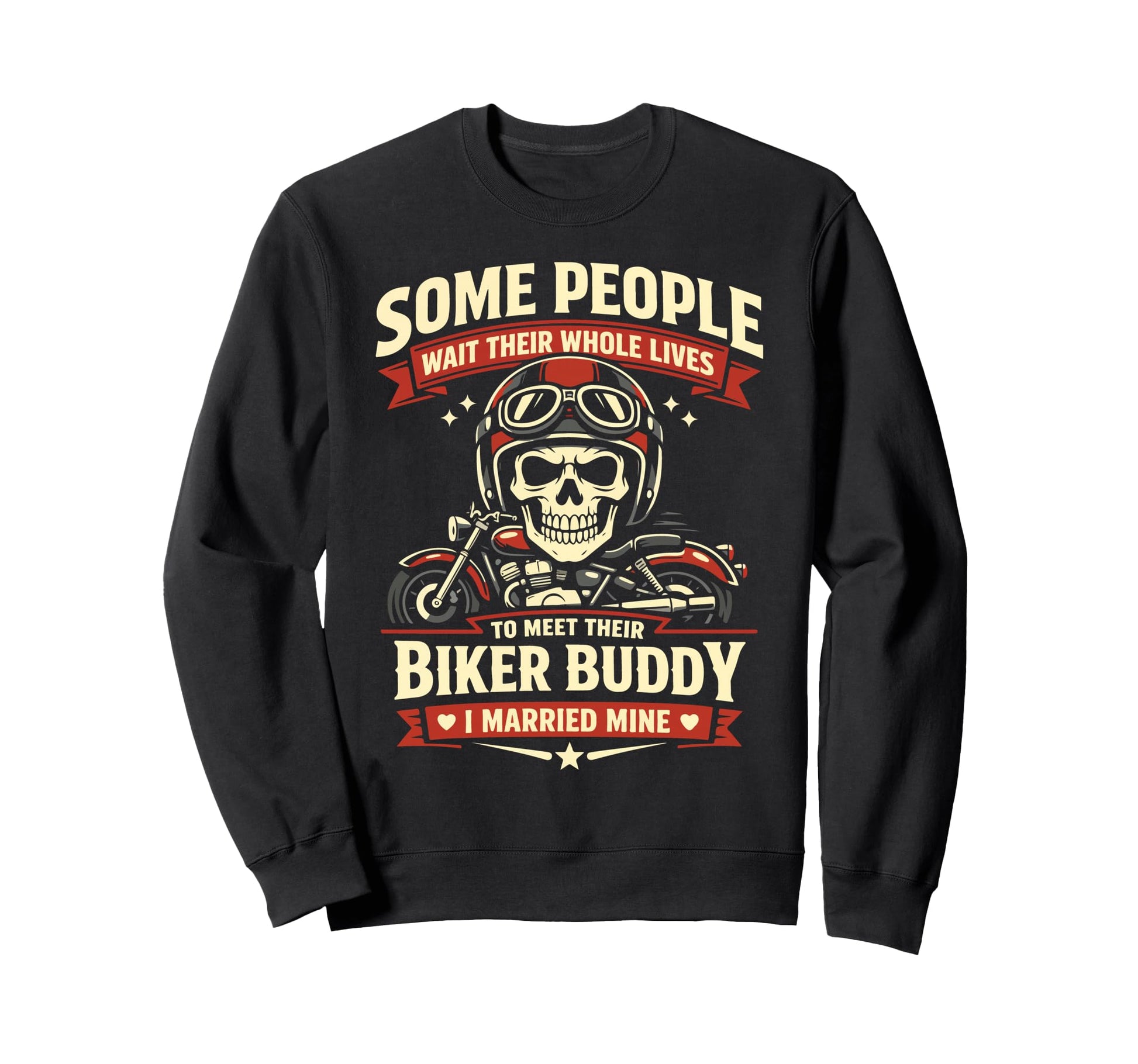 Motorcycle Biker Husband Wife Sweatshirt - Minimalist Print Unisex - T-Shirt, Sweatshirt, Hoodie