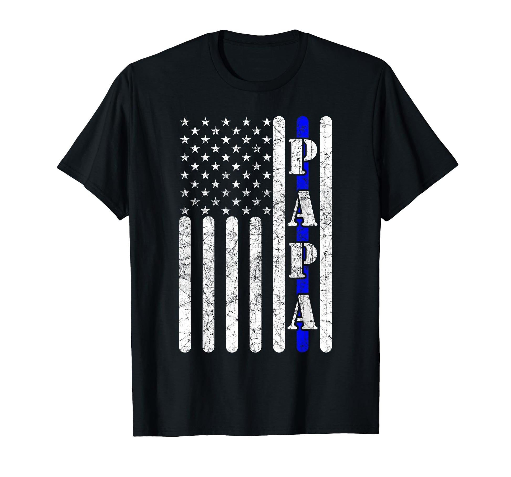 Thin Blue Line Papa Police American T-Shirt - Novelty Apparel Men Women - T-Shirt, Sweatshirt, Hoodie