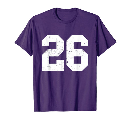 26 Sports Number Fan Player Number 26 T-Shirt - Fun Novelty Design Unisex - T-Shirt, Sweatshirt, Hoodie