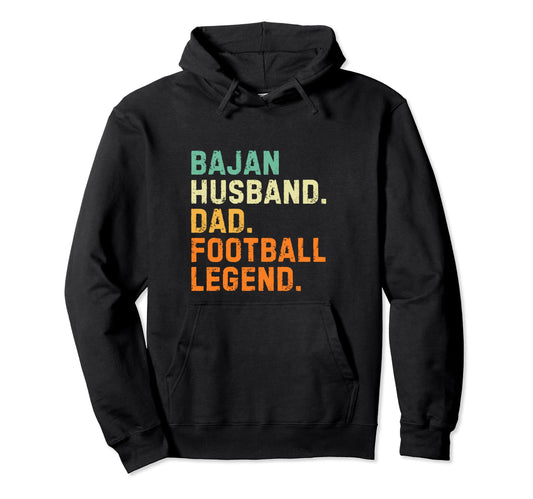 Bajan Husband Dad Football Legend Hoodie - Unique Graphic for Adults - T-Shirt, Sweatshirt, Hoodie