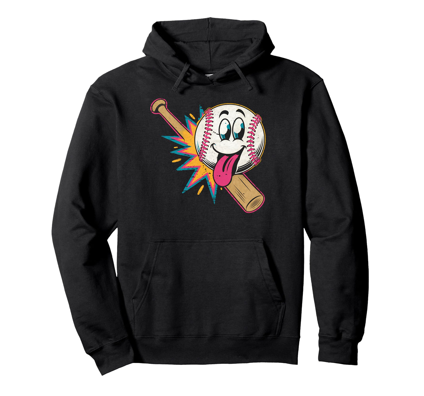 Funny Crazy Baseball Cartoon Pop Art Hoodie - Custom Art Print Unisex - T-Shirt, Sweatshirt, Hoodie