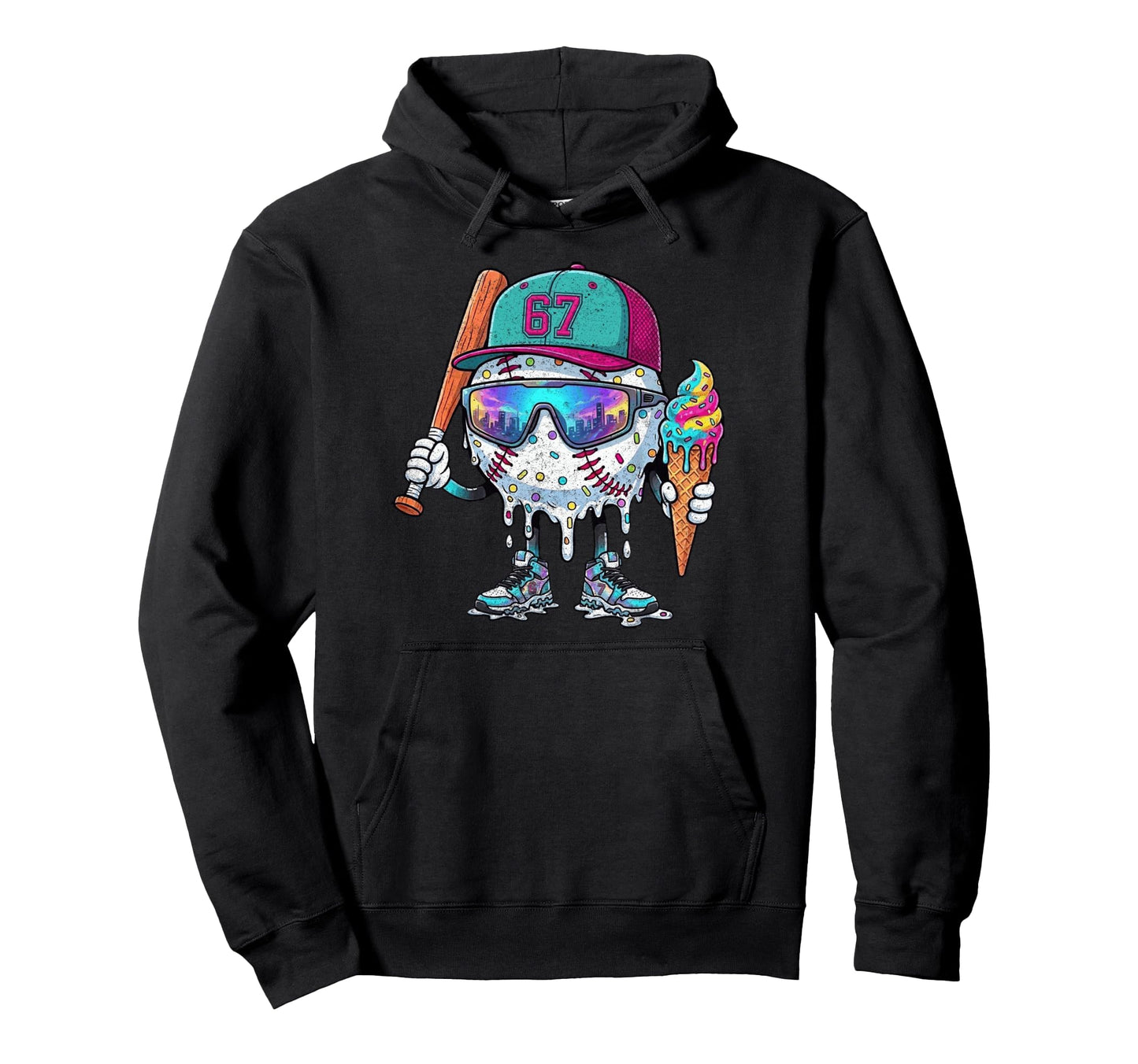 Baseball Drip Ice Cream 67 Gifts T-Shirt - Custom Art Print Men Women - T-Shirt, Sweatshirt, Hoodie