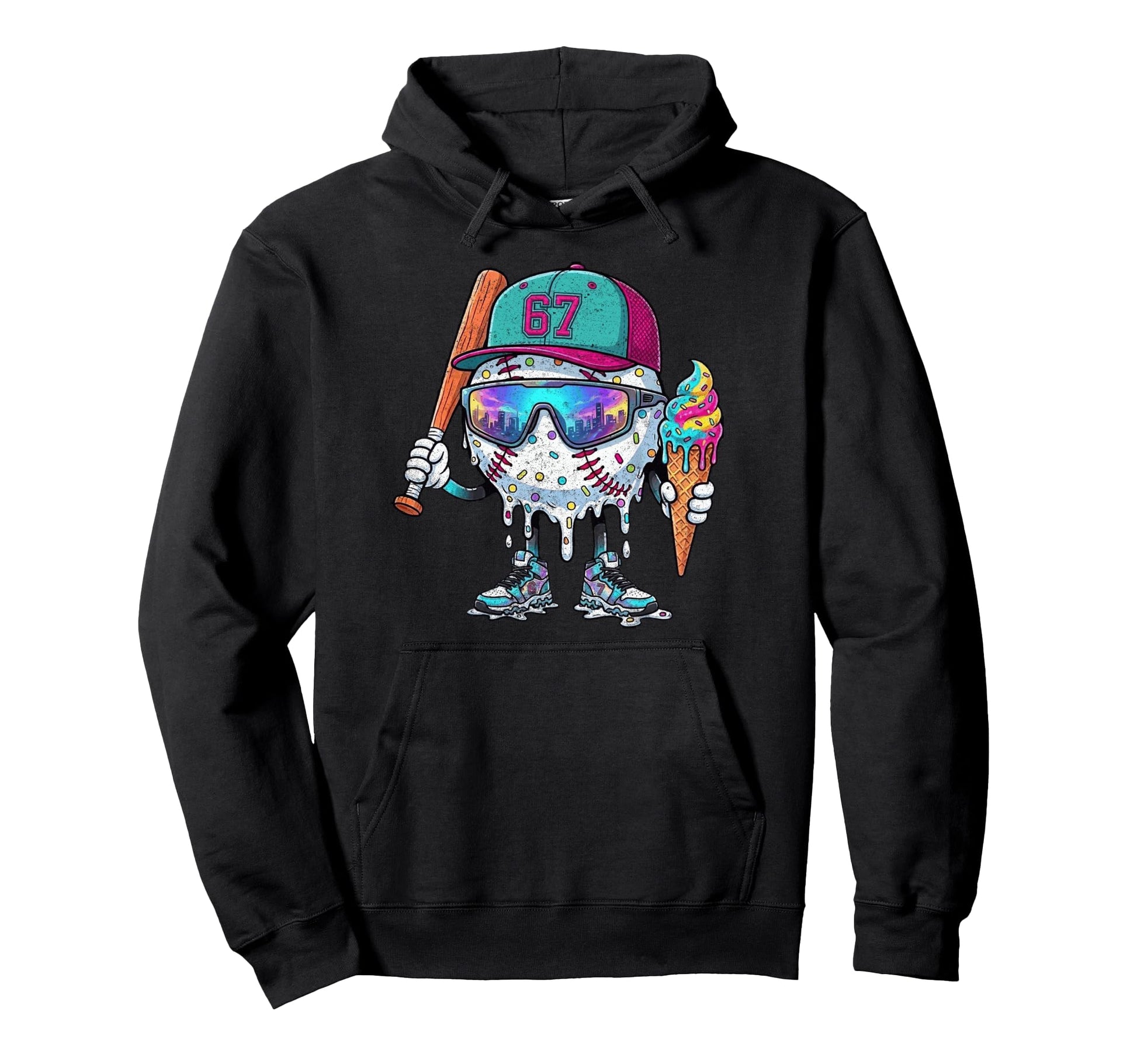 Baseball Drip Ice Cream 67 Gifts T-Shirt - Custom Art Print Men Women - T-Shirt, Sweatshirt, Hoodie