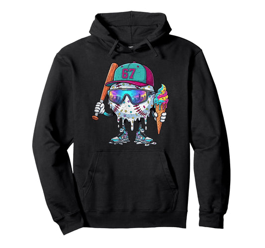 Baseball Drip Ice Cream 67 Gifts T-Shirt - Custom Art Print Men Women - T-Shirt, Sweatshirt, Hoodie