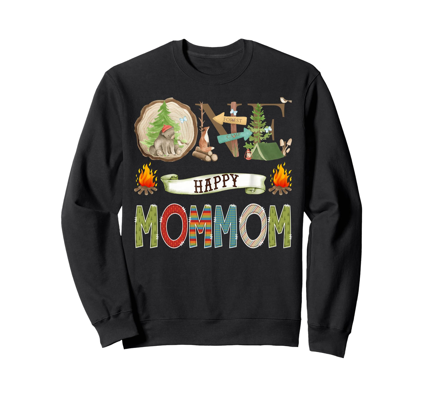 One Happy Mommom Camper 1St Sweatshirt - Fun Novelty Design for Adults - T-Shirt, Sweatshirt, Hoodie