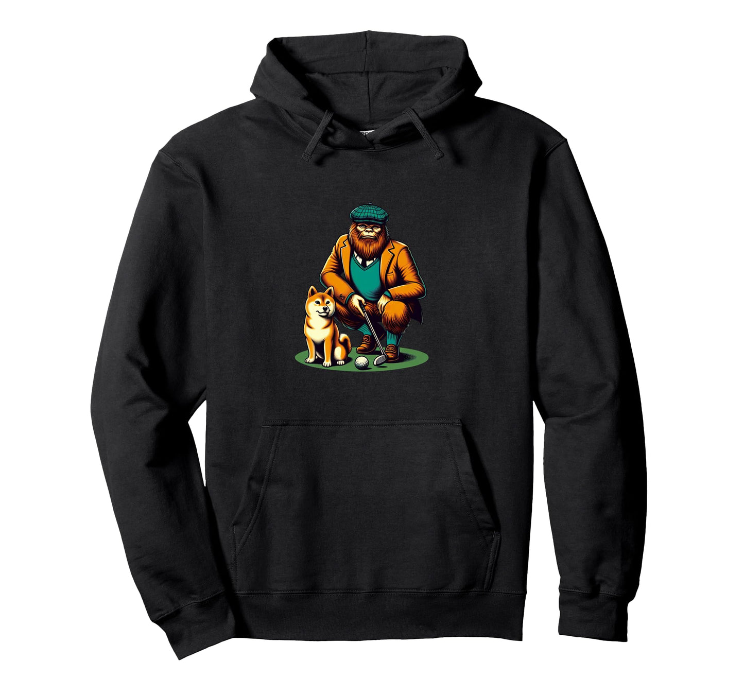 Shiba Inu Bigfoot Sasquatch Golf Hoodie - Streetwear Style Men Women - T-Shirt, Sweatshirt, Hoodie