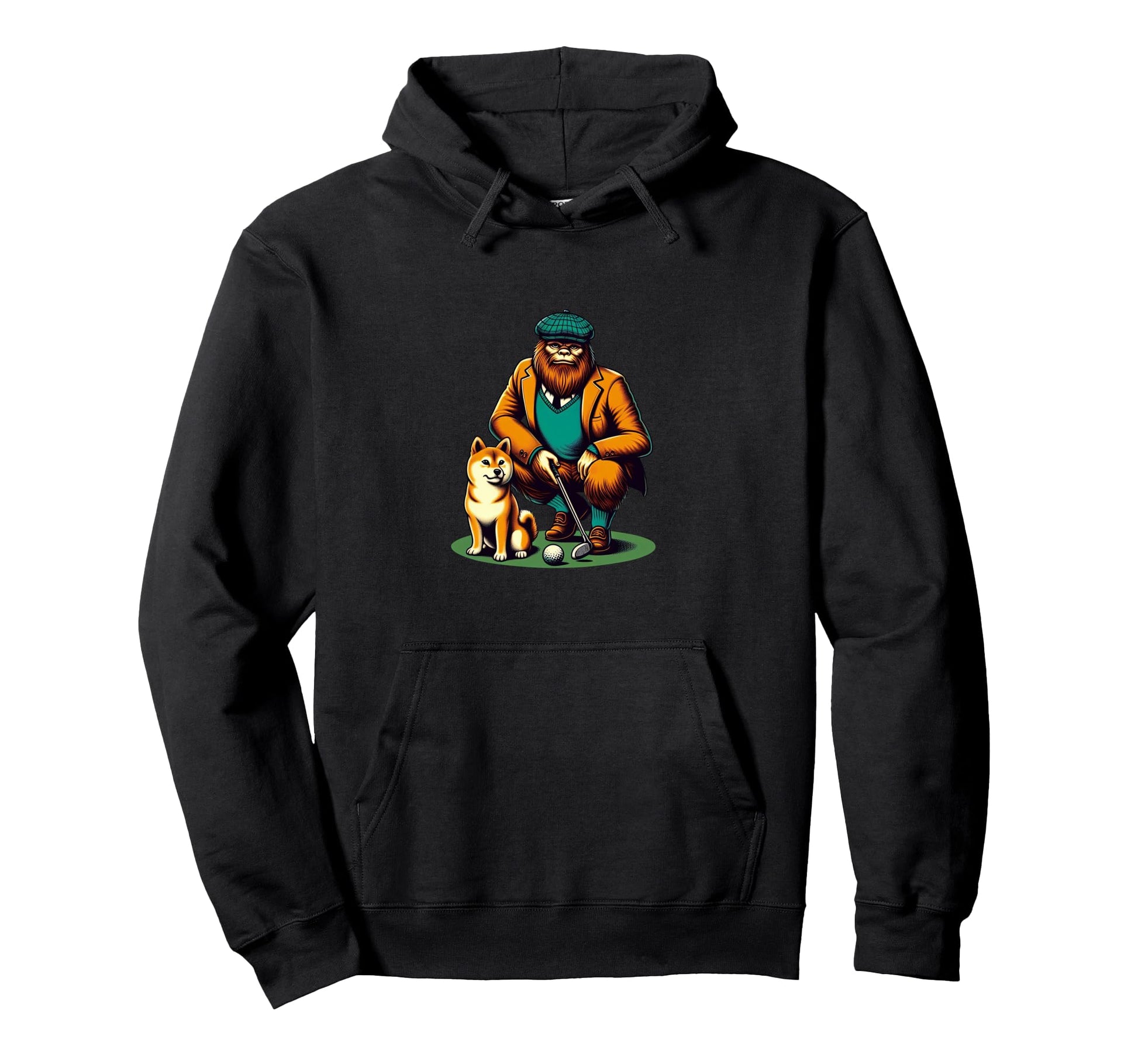 Shiba Inu Bigfoot Sasquatch Golf Hoodie - Streetwear Style Men Women - T-Shirt, Sweatshirt, Hoodie