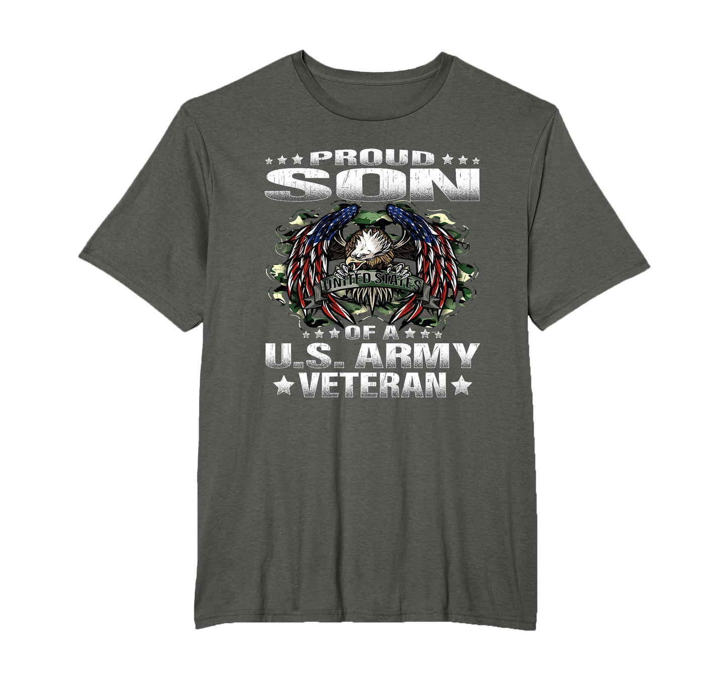 Proud Son Us Army Veteran Military Vets T-Shirt - Graphic Print Men Women - T-Shirt, Sweatshirt, Hoodie