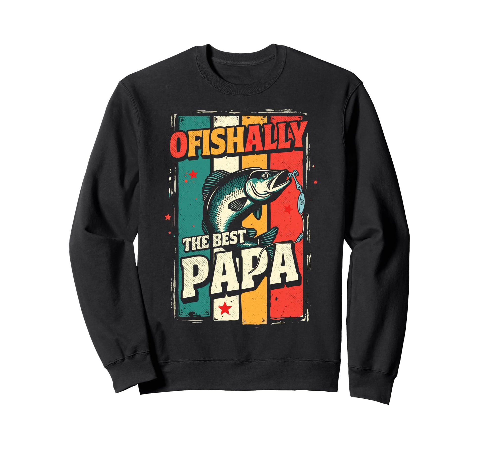 Ofishally Best Papa Grandpa Sweatshirt - Custom Art Print for Adults - T-Shirt, Sweatshirt, Hoodie