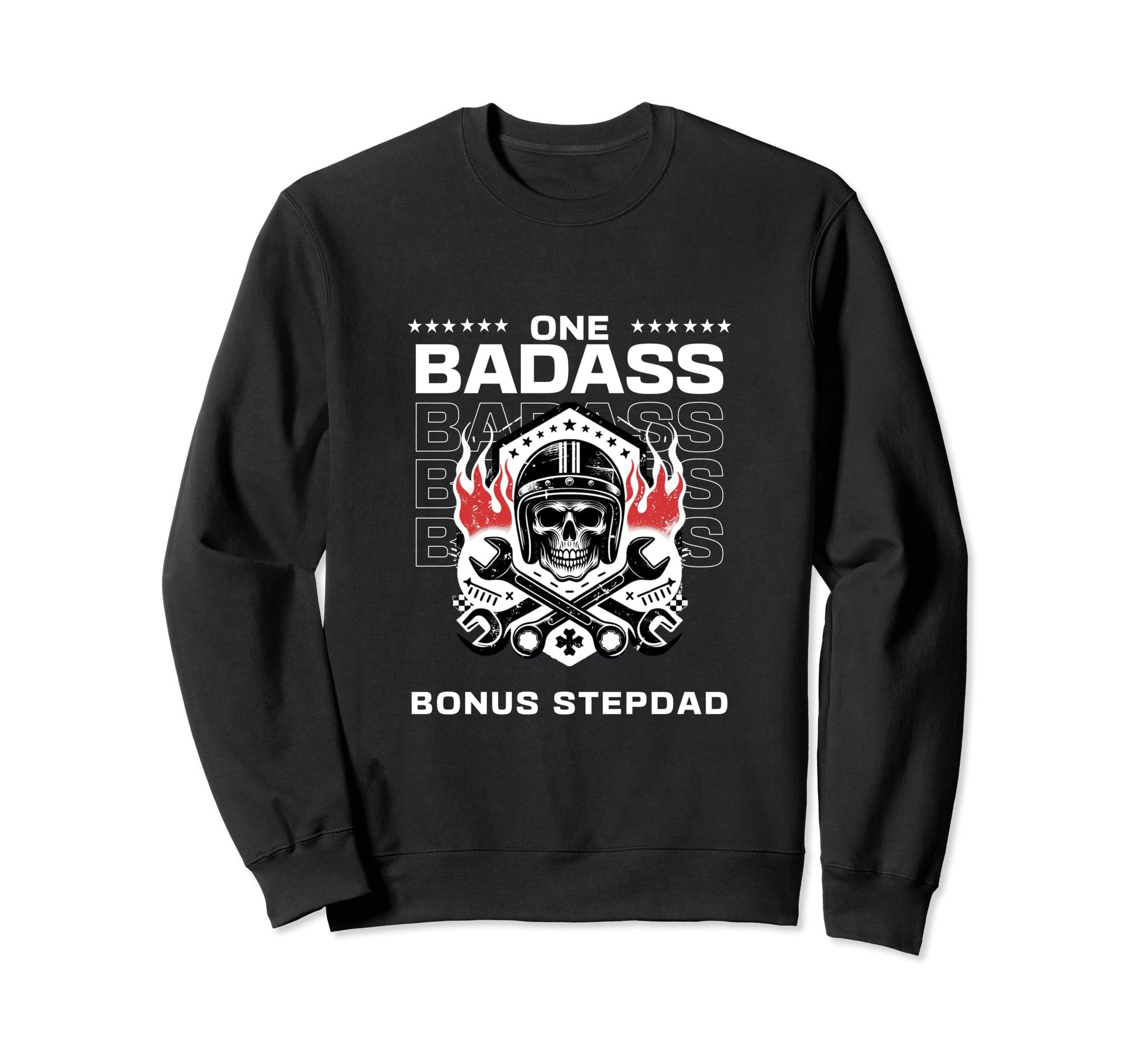 One Badass Bonus Dad Awesome Sweatshirt - Unique Graphic for Adults - T-Shirt, Sweatshirt, Hoodie