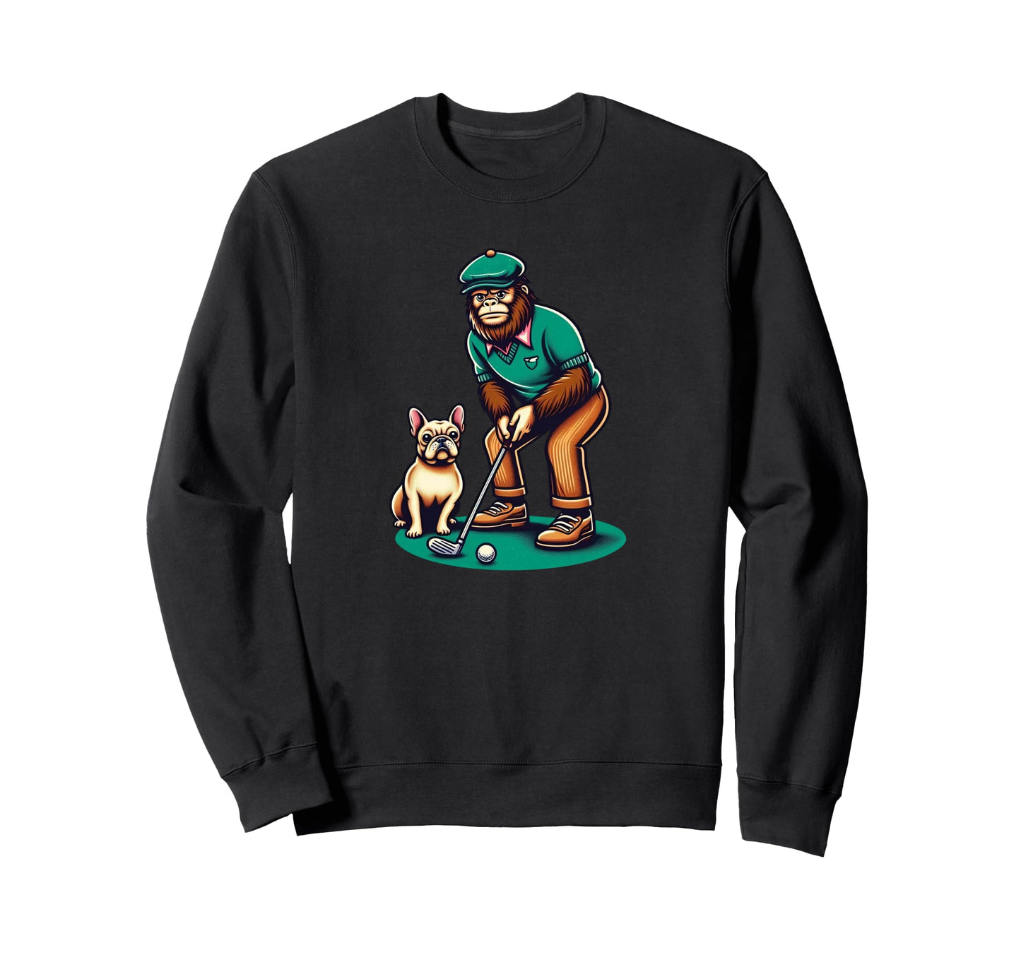 Cream French Bulldog Bigfoot Sweatshirt - Minimalist Print Men Women - T-Shirt, Sweatshirt, Hoodie