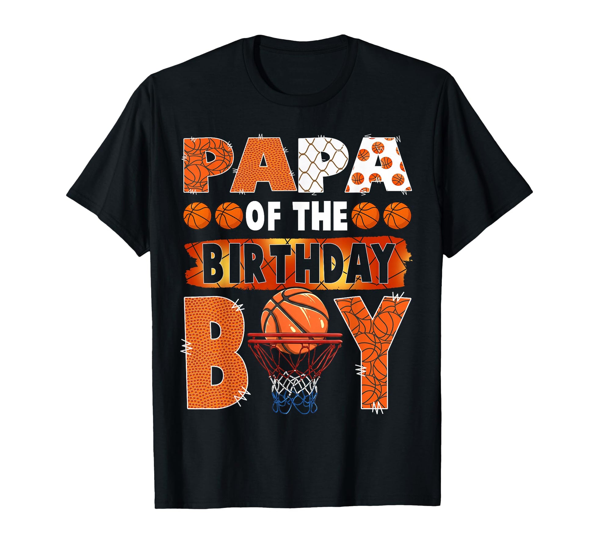 Papa Birthday Basketball Lover Matching T-Shirt - Custom Art Print Unisex - T-Shirt, Sweatshirt, Hoodie
