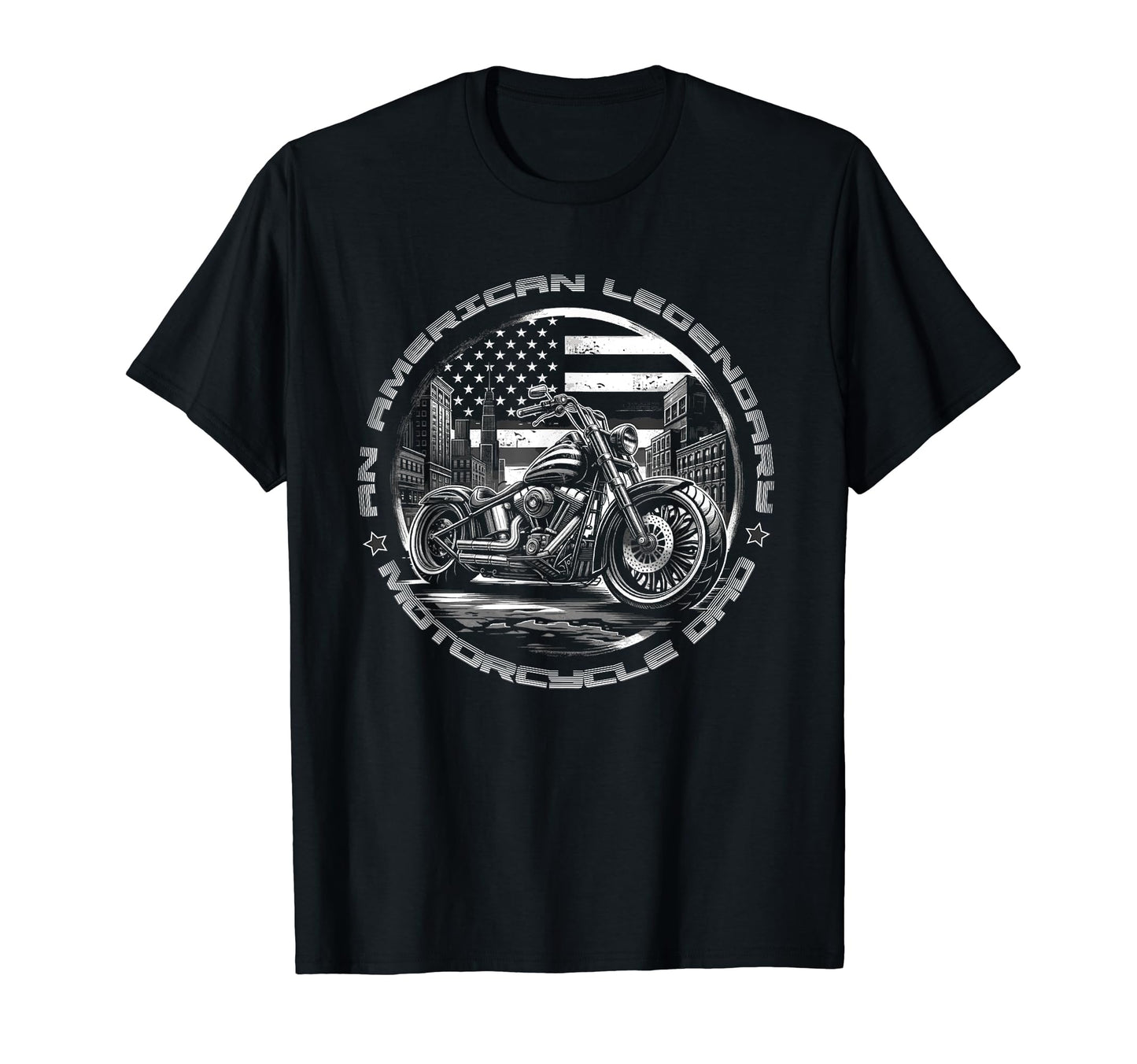 American Legendary Motorcycle Dad T-Shirt - Unique Graphic for Adults - T-Shirt, Sweatshirt, Hoodie