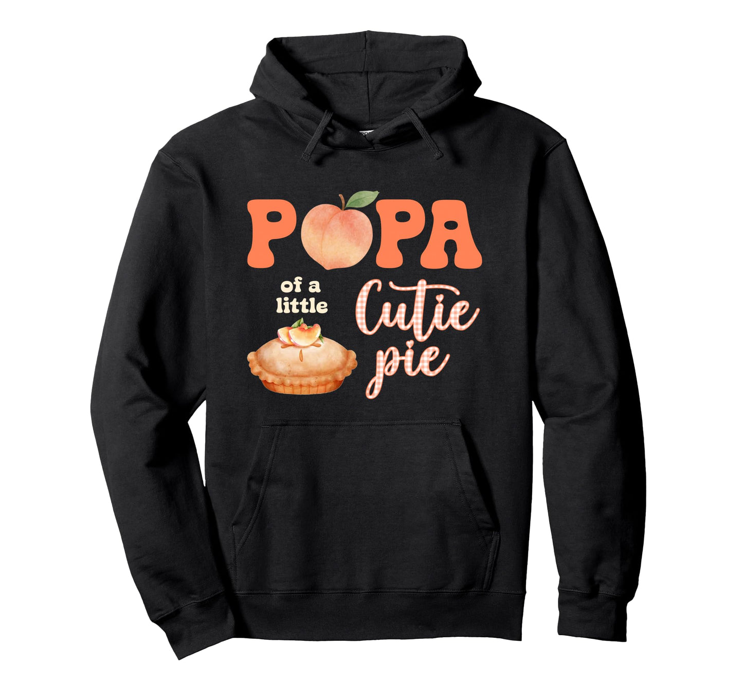 Papa Little Cutie Peach Pie Bow Birthday Hoodie - Graphic Print Unisex - T-Shirt, Sweatshirt, Hoodie