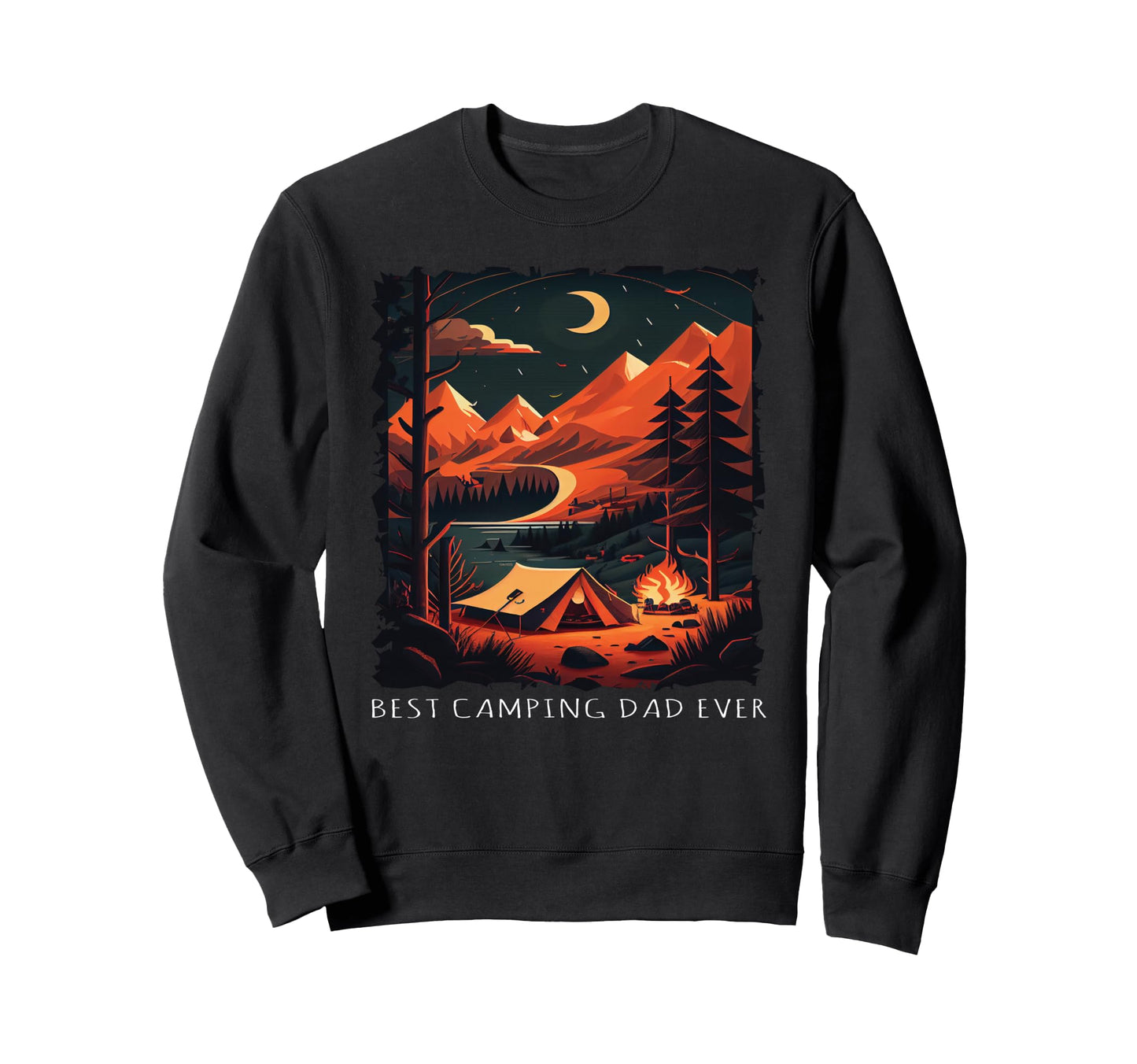 Best Camping Dad Ever Funny Sweatshirt - Minimalist Print for Adults - T-Shirt, Sweatshirt, Hoodie