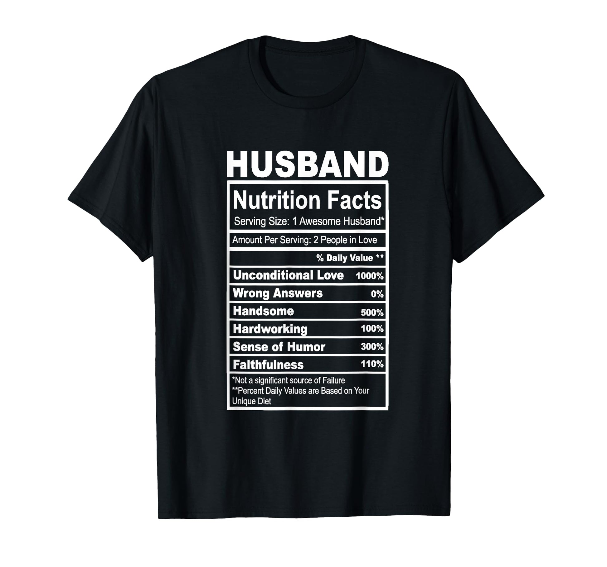 Husband Nutrition Facts T-Shirt - Unique Graphic Men Women - T-Shirt, Sweatshirt, Hoodie