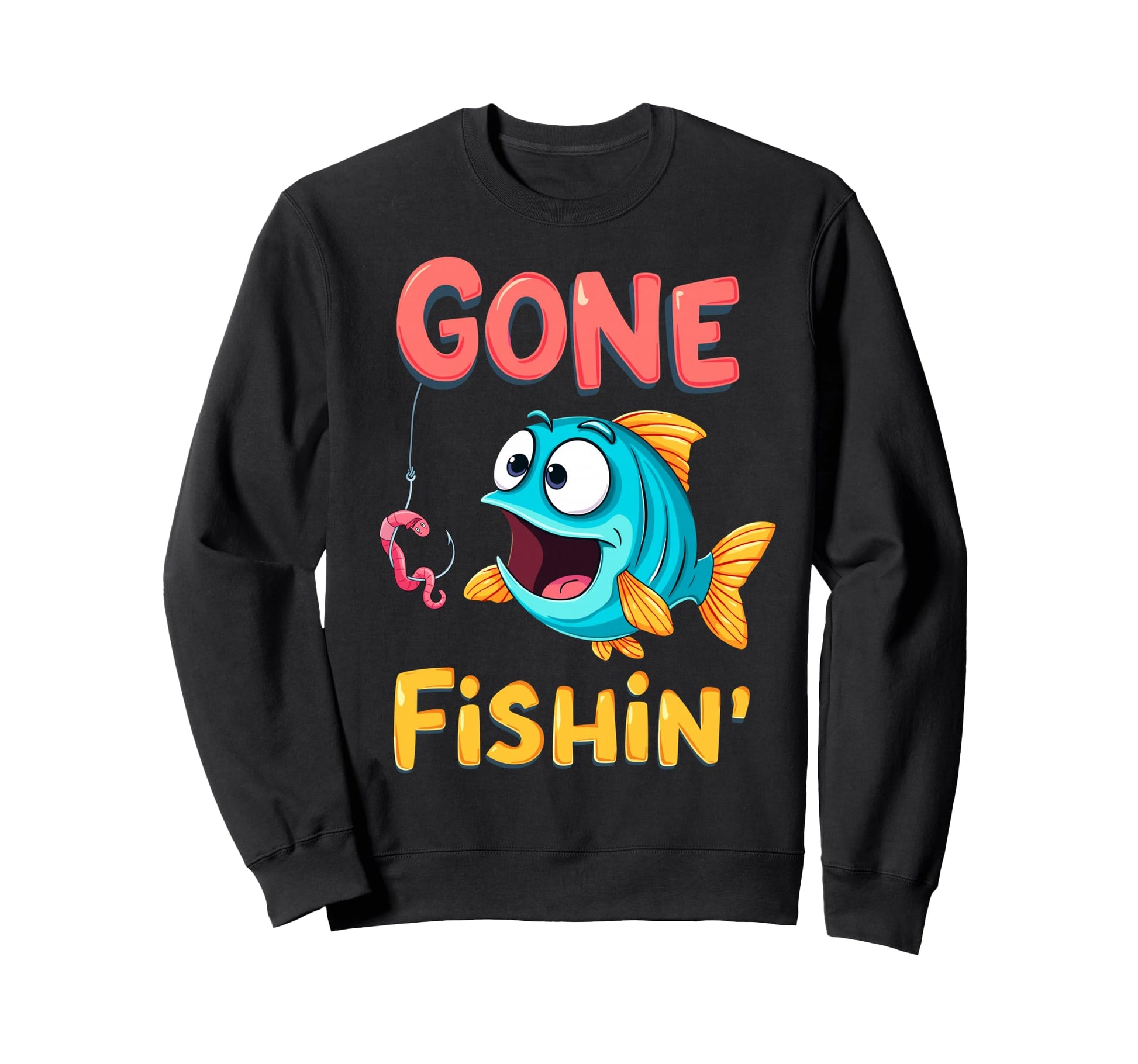 Bass Fisherman Gone Fishin Bass Sweatshirt - Novelty Apparel Unisex - T-Shirt, Sweatshirt, Hoodie