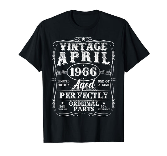 60 Year Old April 1966 60Th Birthday T-Shirt - Custom Art Print for Adults - T-Shirt, Sweatshirt, Hoodie
