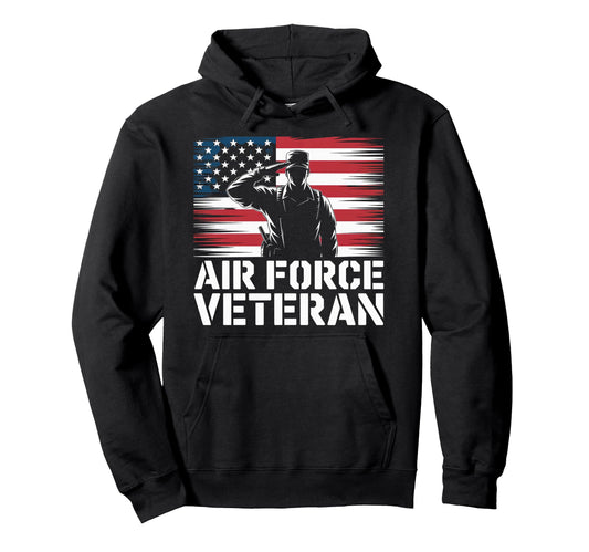 Air Force Veteran Us American Flag Hoodie - Fun Novelty Design Men Women - T-Shirt, Sweatshirt, Hoodie