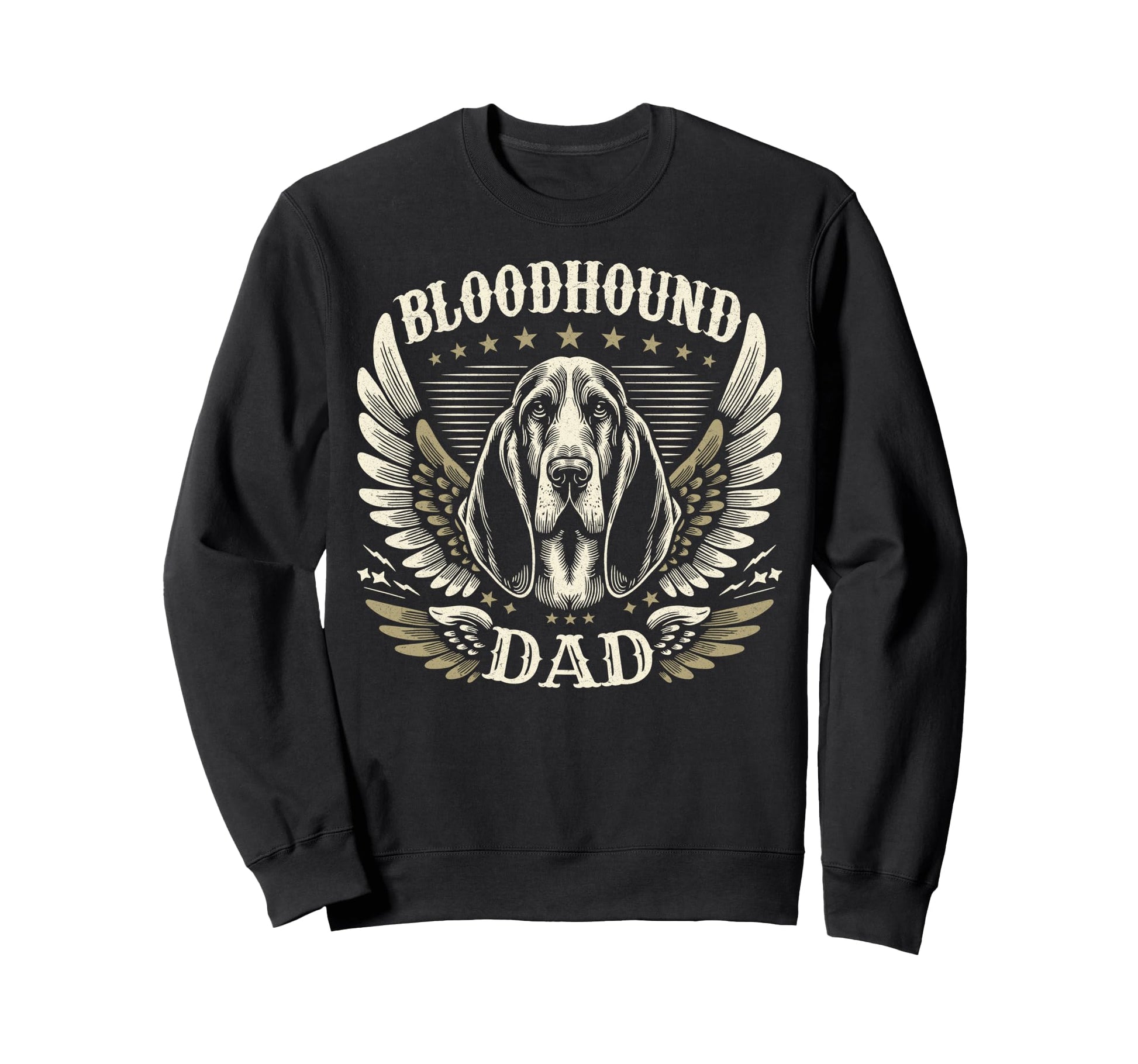 Bloodhound Dad Biker Wings Metal Sweatshirt - Aesthetic Graphic Men Women - T-Shirt, Sweatshirt, Hoodie
