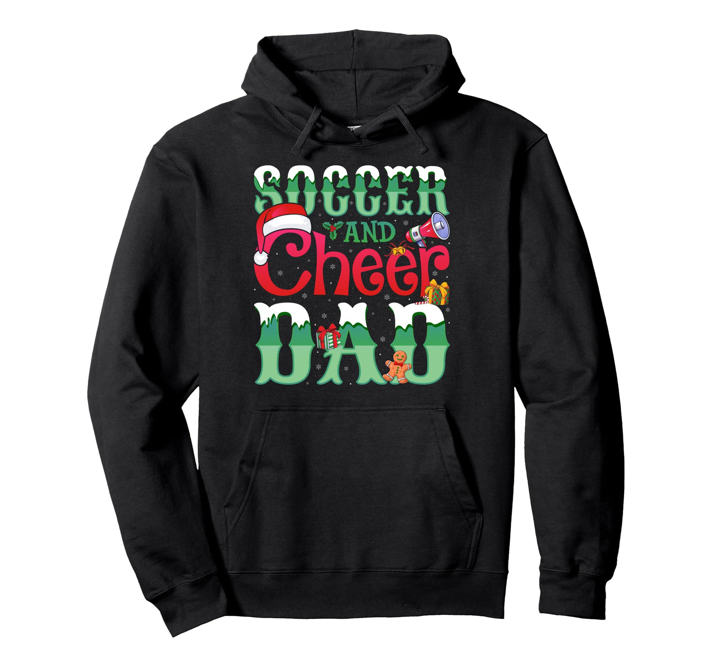 Soccer And Cheer Dad Cheerleader Hoodie - Trendy Graphic for Adults - T-Shirt, Sweatshirt, Hoodie