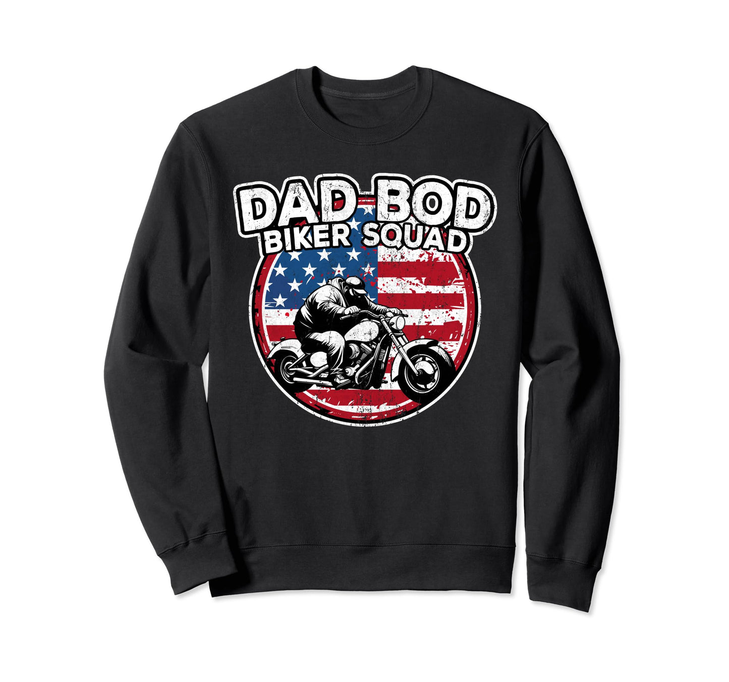 Dad Bod Biker Squad Biker Dad Sweatshirt - Minimalist Print for Adults - T-Shirt, Sweatshirt, Hoodie