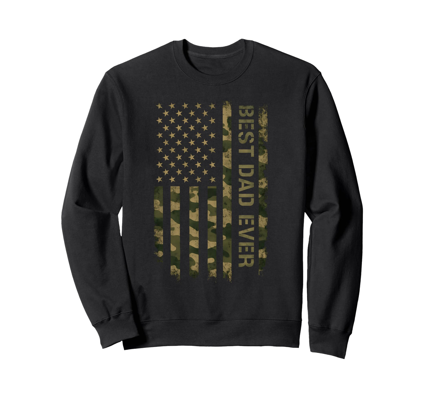 Best Dad Ever American Flag Fathers Sweatshirt - Minimalist Print Unisex - T-Shirt, Sweatshirt, Hoodie