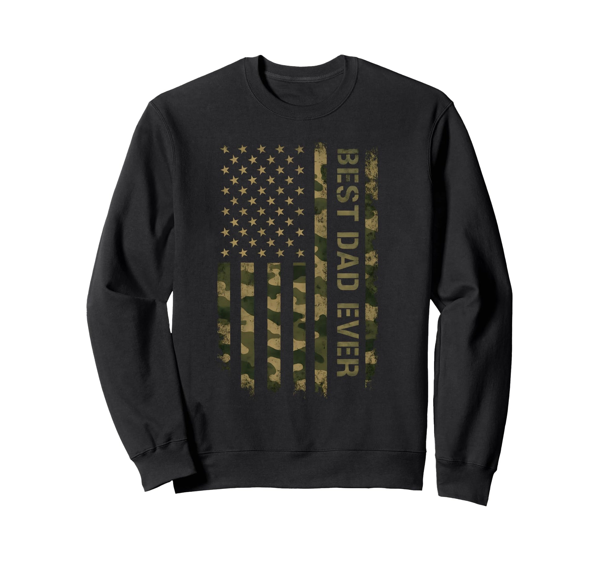 Best Dad Ever American Flag Fathers Sweatshirt - Minimalist Print Unisex - T-Shirt, Sweatshirt, Hoodie