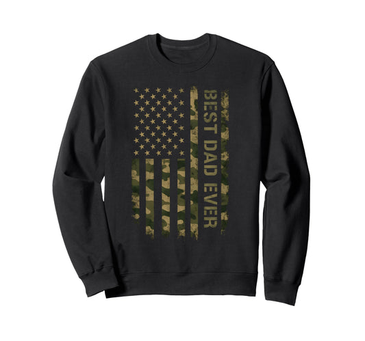 Best Dad Ever American Flag Fathers Sweatshirt - Minimalist Print Unisex - T-Shirt, Sweatshirt, Hoodie