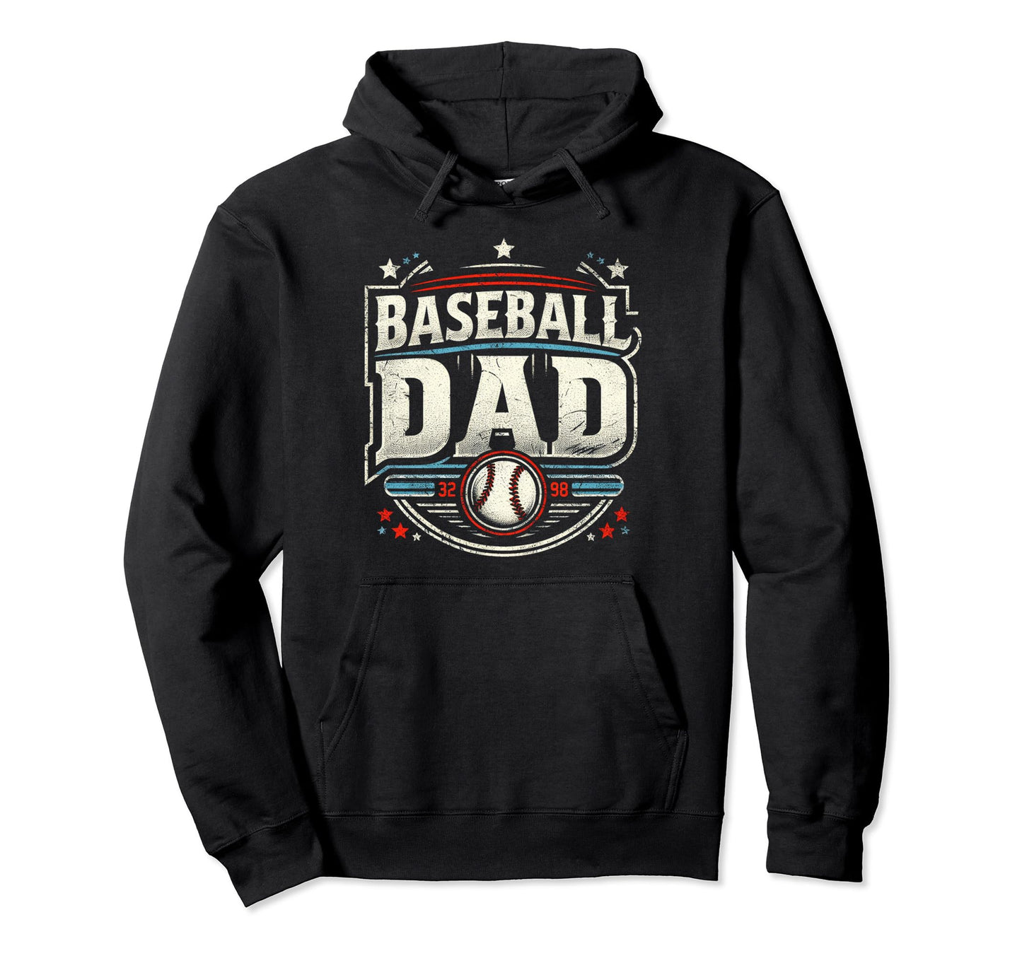 Baseball Dad Fathers Day Hoodie - Novelty Apparel for Adults - T-Shirt, Sweatshirt, Hoodie