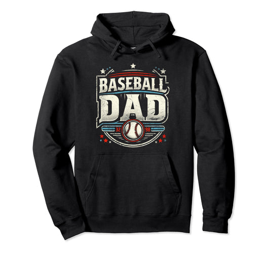 Baseball Dad Fathers Day Hoodie - Novelty Apparel for Adults - T-Shirt, Sweatshirt, Hoodie