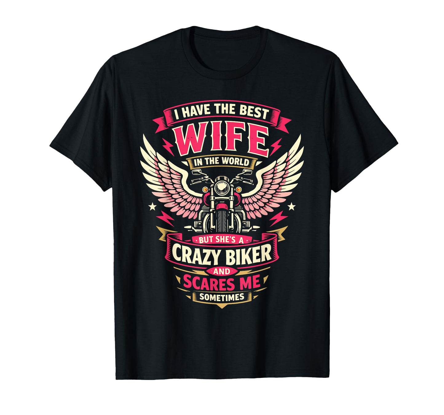 Motorcycle Biker Wife Husband Marriage T-Shirt - Minimalist Print Unisex - T-Shirt, Sweatshirt, Hoodie